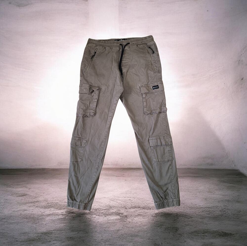 Hollister Cargo Joggers Khaki Stretch Utility Pants Unisex Streetwear Athleisure